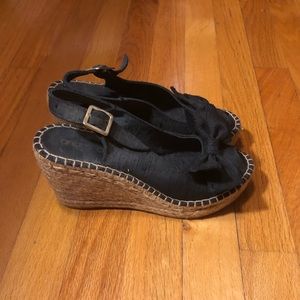 Andre Assous Black Wedge Heel Espadrilles